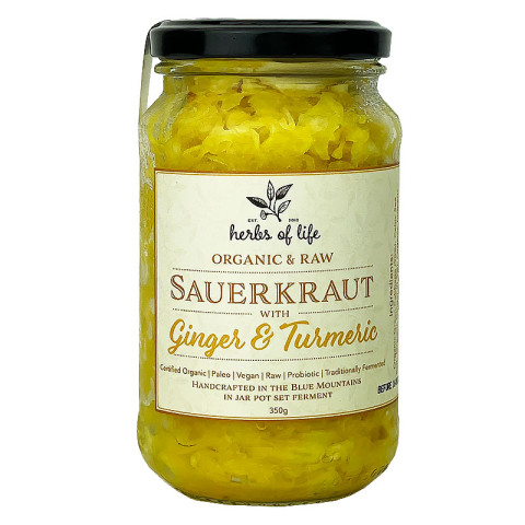Herbs of Life Sauerkraut with Ginger Turmeric