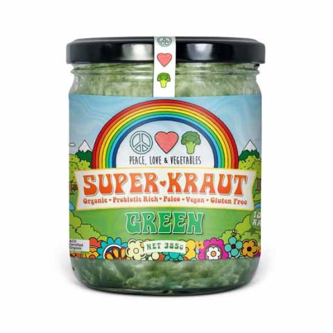 Peace Love and Vegetables Green SuperKraut