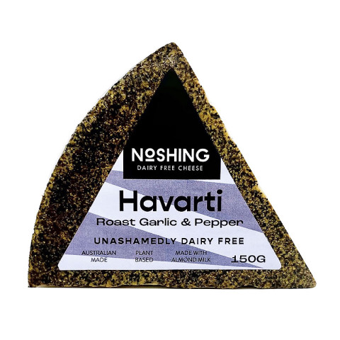 Noshing Havarti with Roast Garlic and Pepper Plant Based