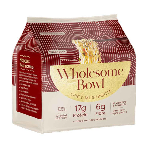 Wholesome Bowl Instant Noodles Spicy Mushroom Plant Based