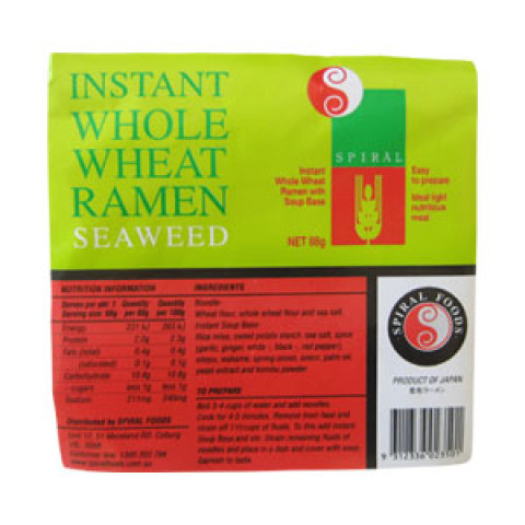 Spiral Foods Instant Whole Wheat Seaweed Ramen