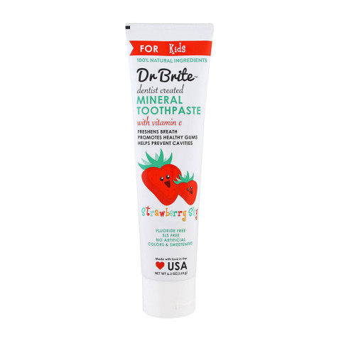 Dr Brite Kid's Natural Mineral Toothpaste with Activated Charcoal Strawberry