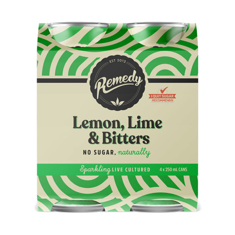 Remedy  Lemon Lime and Bitters Soda CANS