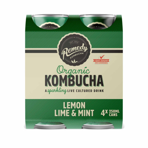 Remedy  Lemon Lime and Mint Kombucha CAN