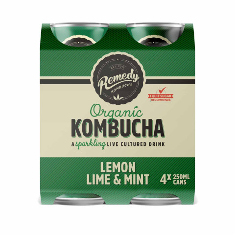 Remedy Lemon Lime and Mint Kombucha CAN
