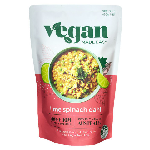 Vegan Made Easy Lime and Spinach Dahl