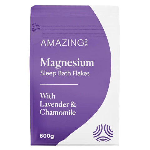 Amazing Oils Magnesium Sleep Bath Flakes with Lavender and Chamomile