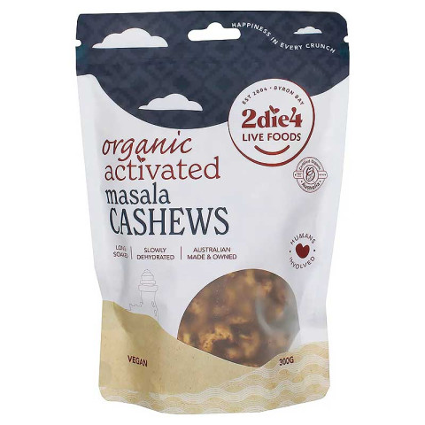 2Die4 Live Foods Masala Cashews Organic Activated