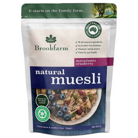 Brookfarm Natural Macadamia Muesli with Cranberry