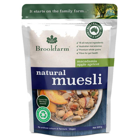 Brookfarm Natural Muesli with Macadamia Apple Apricot