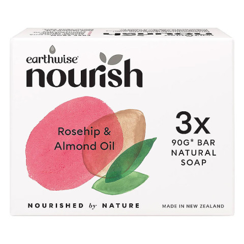 Earthwise Nourish Natural Soap Bar Rosehip and Almond Oil