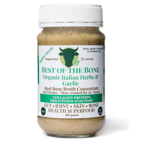 Best Of The Bone Organic Beef Bone Broth Concentrate with Italian Herbs and Garlic