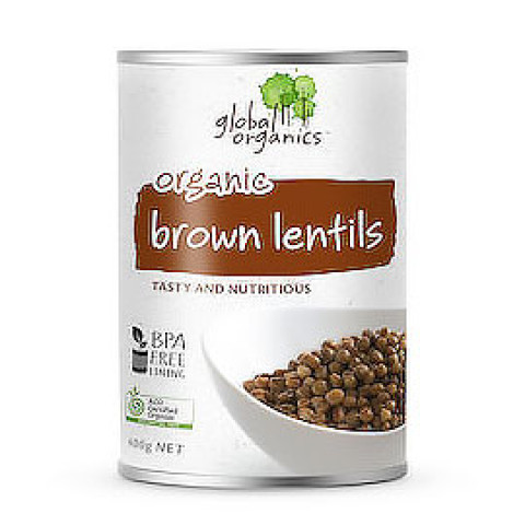 Global Organics Lentils Brown Organic (can)