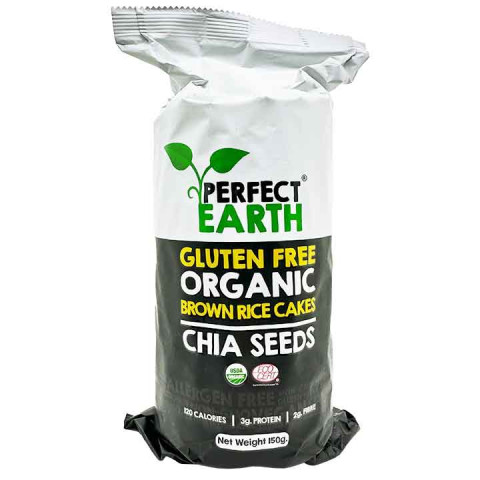 Perfect Earth Organic Brown Rice Cakes Chia Seeds