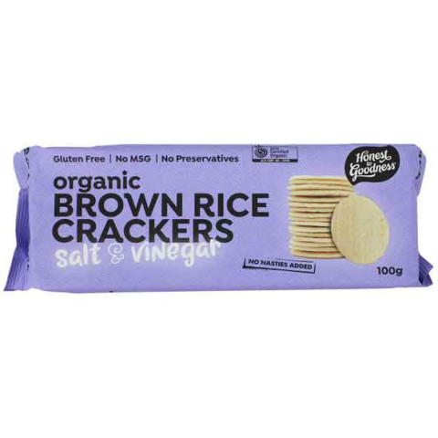 Honest to Goodness Organic Brown Rice Crackers Salt and Vinegar