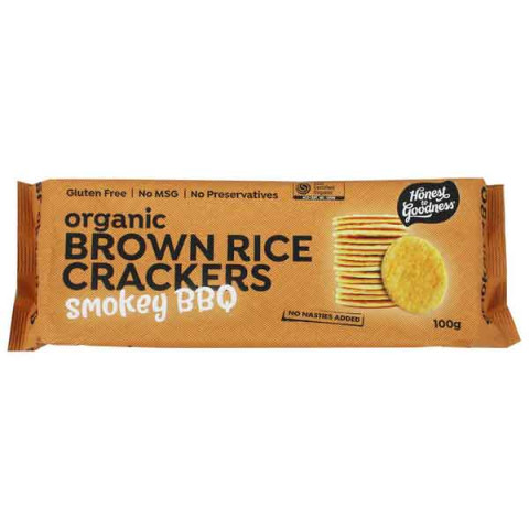 Honest to Goodness Organic Brown Rice Crackers Smokey BBQ