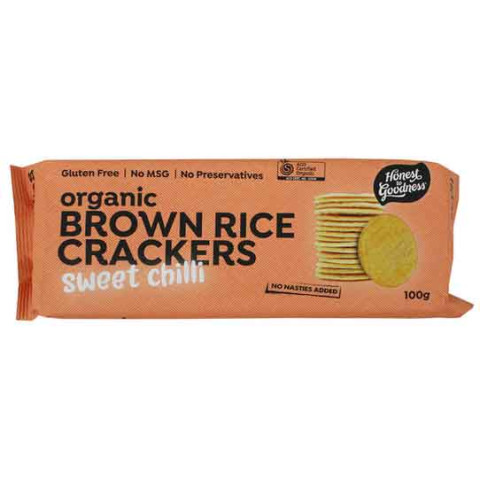 Honest to Goodness Organic Brown Rice Crackers Sweet Chilli
