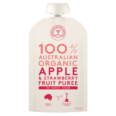 Australian Organic Food Co. Organic Fruit Puree Apple Strawberry