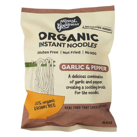 Honest to Goodness Organic Instant Noodles Garlic and Pepper