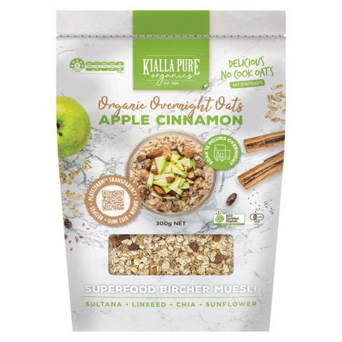 Kialla Organic Overnight Oats Apple Cinnamon