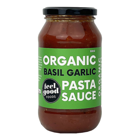 Feel Good Foods Organic Pasta Sauce Basil Garlic
