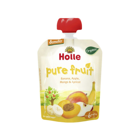 Holle Baby Food Organic Pouch Banana Mango Apple and Apricot