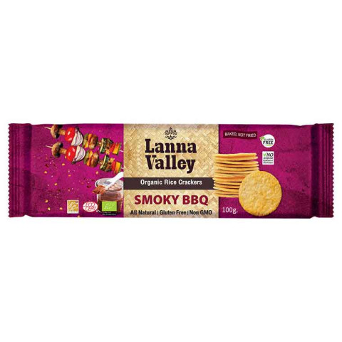 Lanna Valley Organic Rice Crackers Smoky BBQ