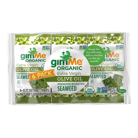 Gimme Organic Roasted Seaweed Snacks Olive Oil 6 packs