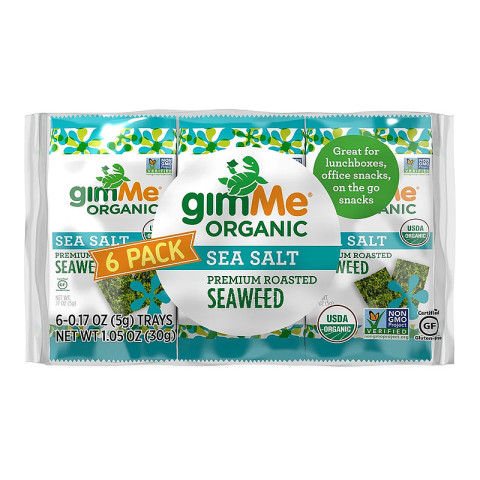 Gimme Roasted Seaweed Organic Sea Salt Roasted Seaweed Snacks 6 packs