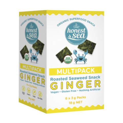Honest Sea Organic Seaweed Snacks Ginger Multipack