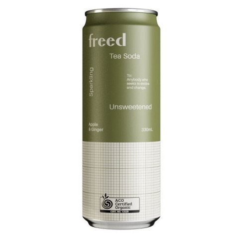 Freed Beverages Organic Sparkling Tea Soda - Apple and Ginger