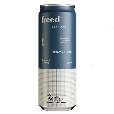 Freed Beverages Organic Sparkling Tea Soda - Blueberry and Lemon