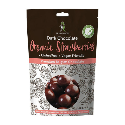 Dr Superfoods Organic Strawberries Dark Chocolate