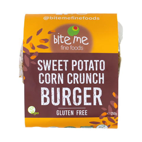 Bite Me Fine Foods Organic Sweet Potato Corn Crunch Burger Patties