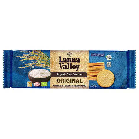 Lanna Valley Organic White Rice Crakers Original