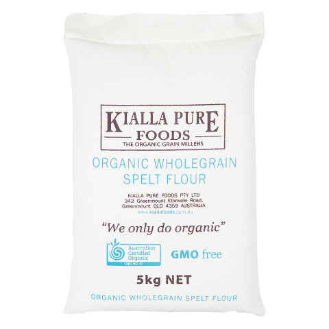 Kialla Organic Wholegrain Spelt Flour BULK (paper or calico bag)