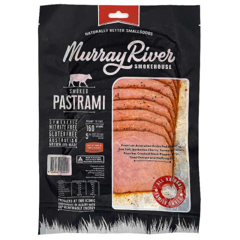 Murray River Pastrami Beef Sliced Synthetic Nitrite Free