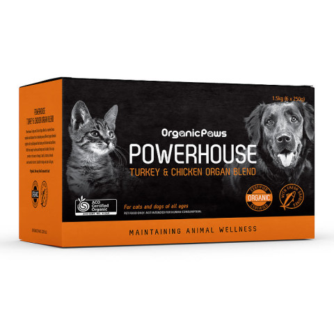 Organic Paws Powerhouse Organ Blend with Turkey and Chicken