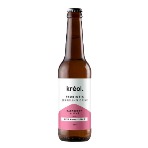Kreol Sparkling Probiotic Drink - Raspberry and Lime - Clearance