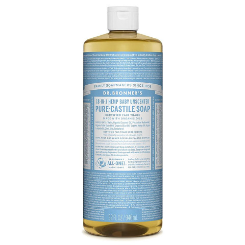 Dr Bronner's Pure Castile Soap Liquid Baby Unscented