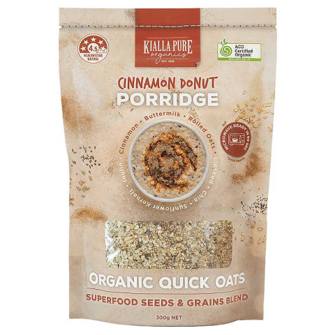Kialla Quick Oats Cinnamon Donut Porridge Organic