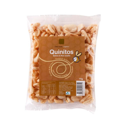 Olive Green Organics Quinitos Quinoa and Rice Coconut and Honey Snacks