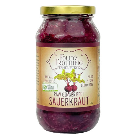 Foley’s Frothing Fermentations Raw Ginger Beetroot Kraut