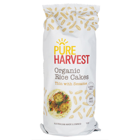 Pure Harvest Organic Rice Cakes Thin Sesame