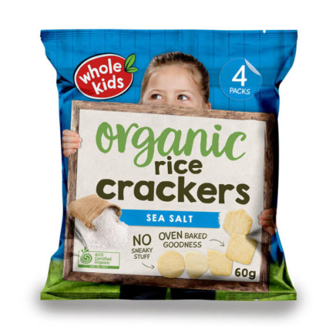 Whole Kids Brown Rice Crackers Sea Salt