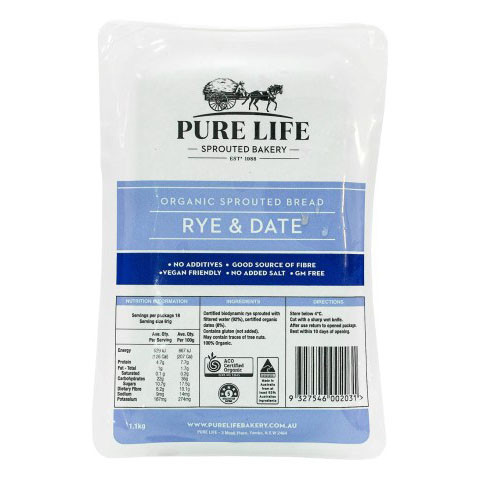 Pure Life Sprouted Rye and Dates Bread