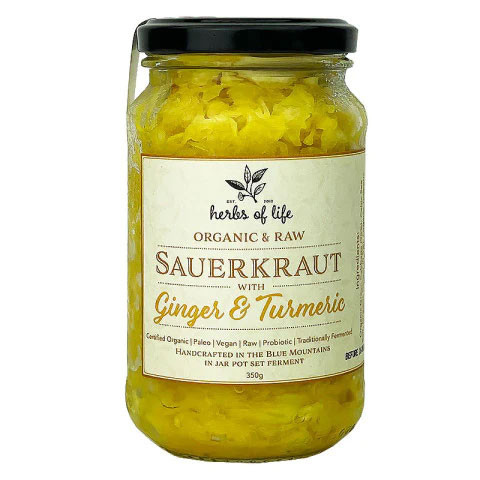 Herbs of Life Sauerkraut with Ginger and Turmeric