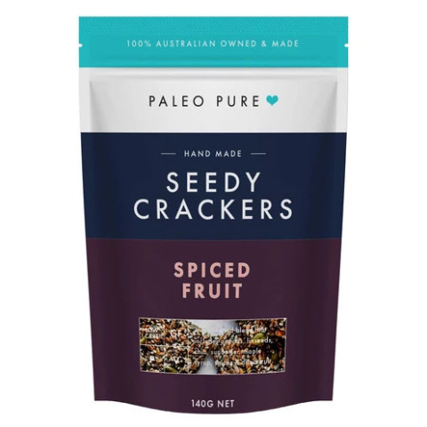 Paleo Pure Seedy Crackers Spiced Fruit - Clearance