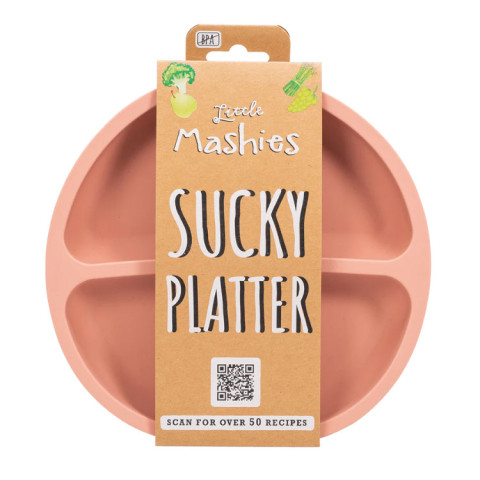 Little Mashies Silicone Sucky Platter Plate Blush Pink