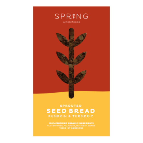 Spring Wholefoods Sprouted Seed Bread Pumpkin Turmeric - Clearance